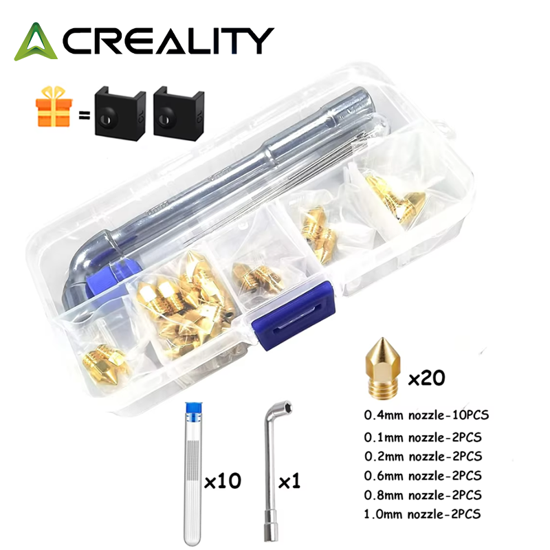 Creality Printer K1 - كرياليتي 20 قطعة MK8 فوهة نحاسية