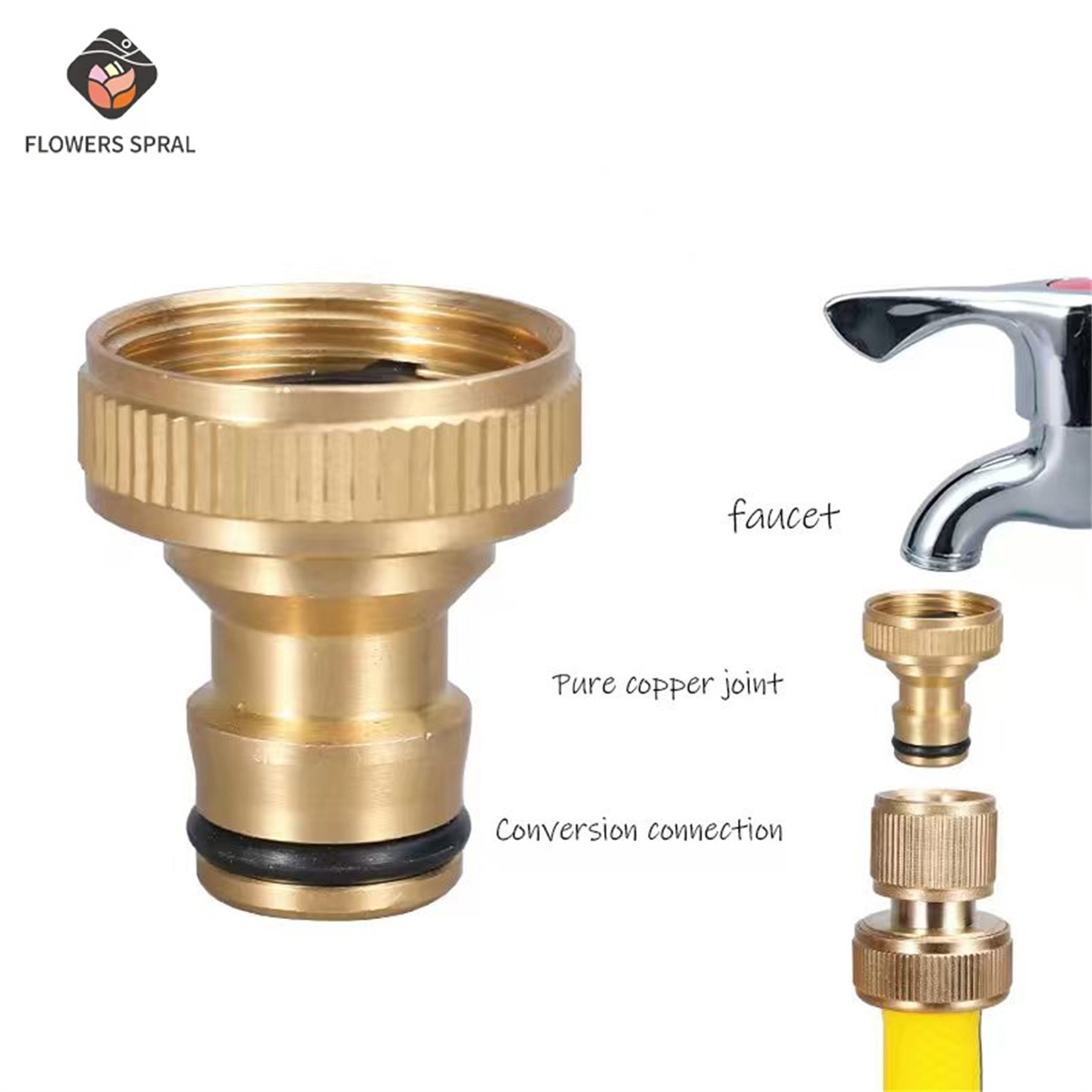 Compression Fitting Brass - وصلات أنابيب مياه الحدائق الملولبة مقاس