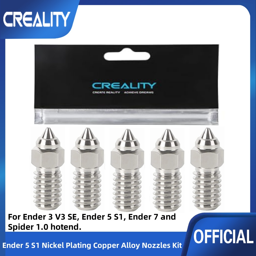Creality Printer Ender 3 V3 - مجموعة فوهات سبائك النحاس المطلية بالنيكل