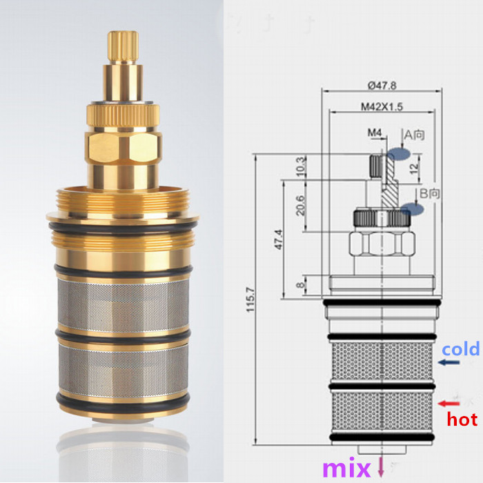 Shower Valve Cartridge - نحاس إستحمام إستحمام ثرموستاتي خرطوشة &