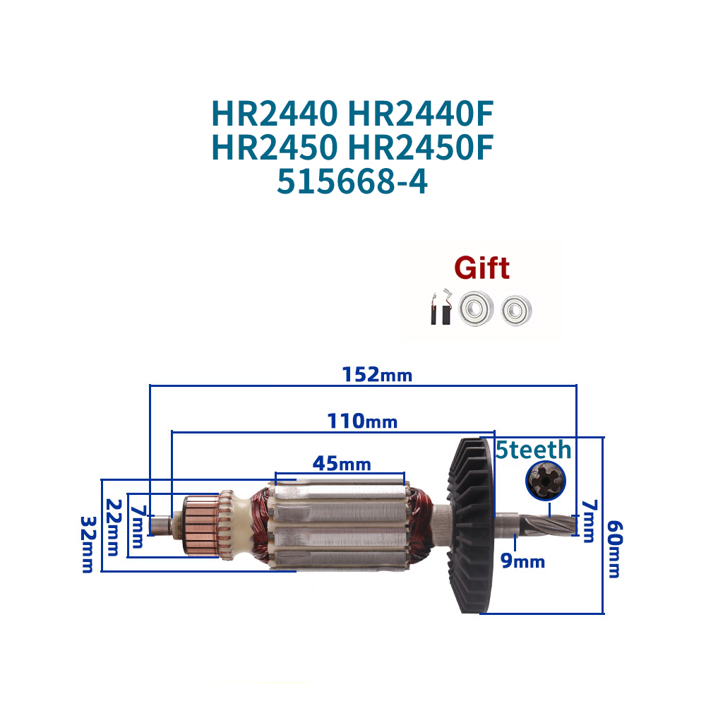 Makita Drill Hp1640 - أرماتور 220-240 فولت لماكيتا HR2440 HR2440F