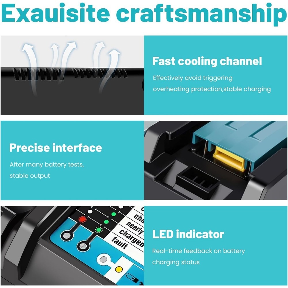 شاحن DC18RF Li-ion فائق السرعة - مراجعة Makita Drill Hp1640 وسعره