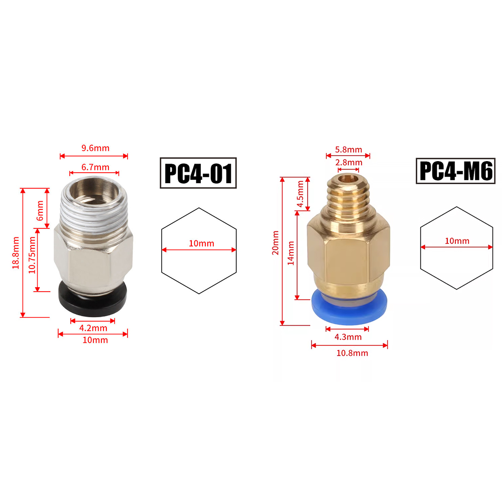 10 قطع/مجموعة موصلات هوائية PC - مراجعة Ptfe Tape Thread وسعره