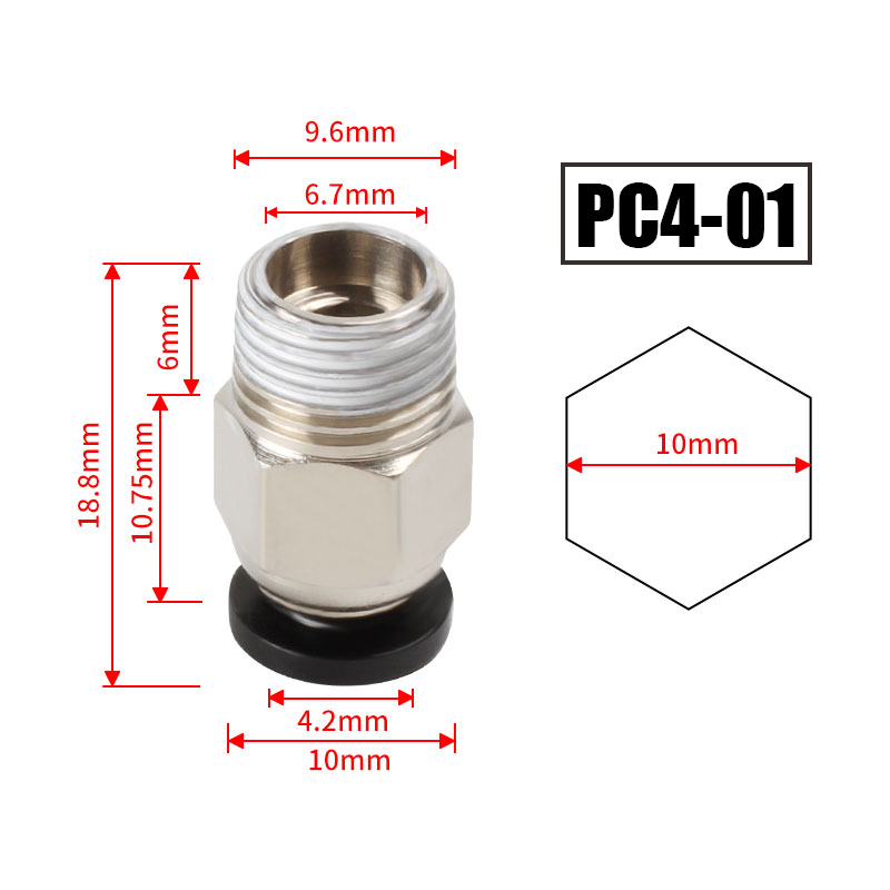 10 قطع/مجموعة موصلات هوائية PC - مراجعة Ptfe Tape Thread وسعره