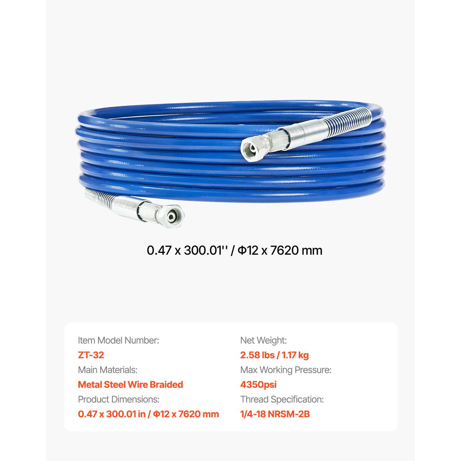 خرطوم رش الطلاء بدون هواء بطول - مراجعة Flexible Hose Braided وسعره