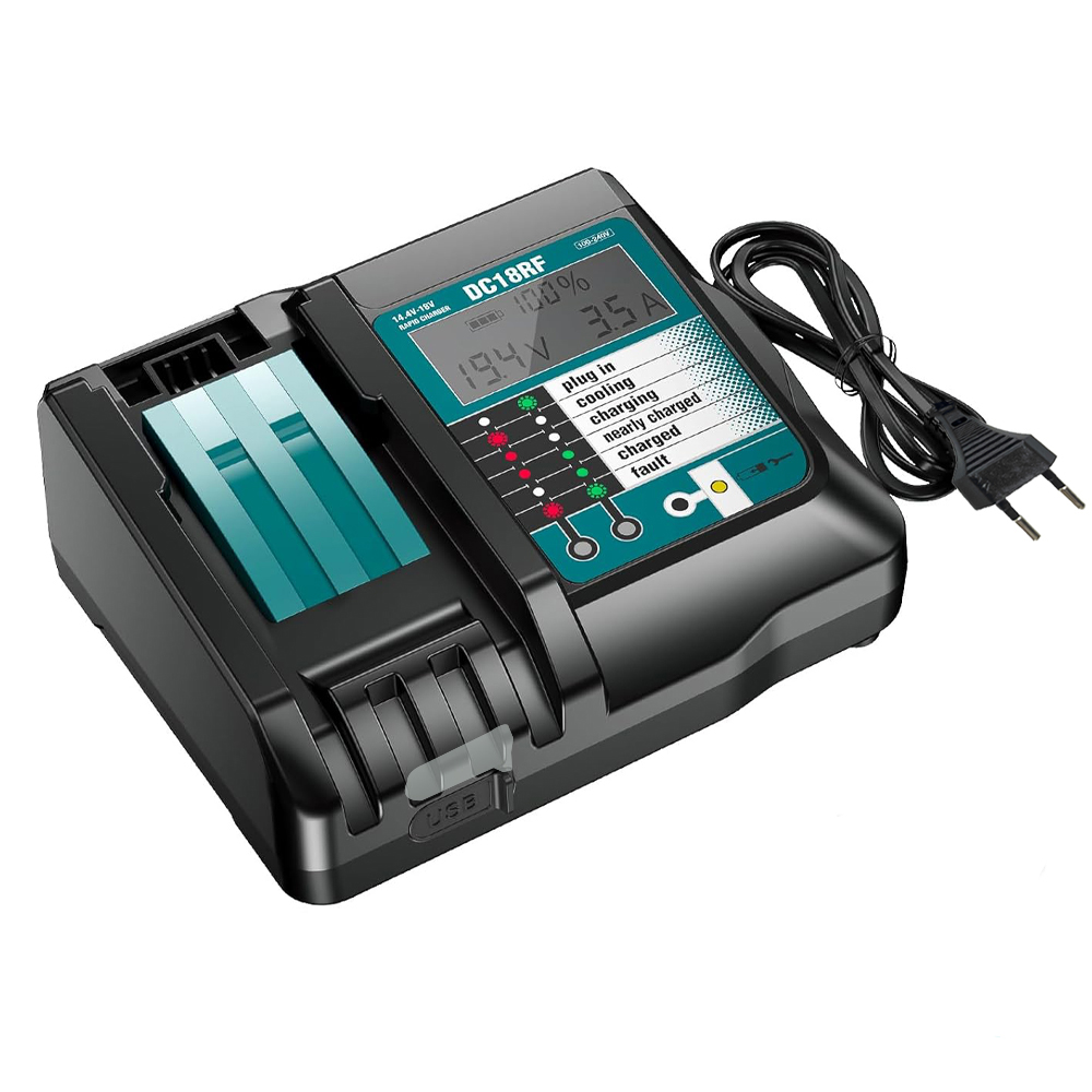شاحن سريع جداً DC18RF لبطاريات - مراجعة Makita Drill Hp1640 وسعره